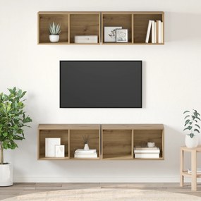 vidaXL Τηλεοπτική Κάβα Τοίχου 4 pcs artisan δρυς 37 x 37 x 72 εκ