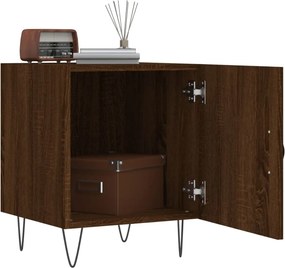 vidaXL Κομοδίνα 2 τεμ. Καφέ Δρυς 40 x 40 x 50 εκ. από Επεξεργ. Ξύλο