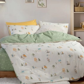 Σεντόνια Παιδικά Woodland Party (Σετ 3τμχ) Ecru Nef-Nef Homeware Μονό 170x260cm 100% Βαμβάκι