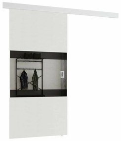 Συρόμενες πόρτες Dover 218, 23 kg, Άσπρο, Μαύρο, Πλαστικοποιημένη μοριοσανίδα, Καθρέφτης, Αλουμίνιο | Epipla1.gr
