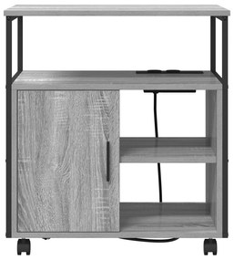 vidaXL Γραφείο Ντουλάπι με τροχούς Γκρι sonoma 60 x 46 x 67 εκ.