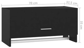 Ντουλάπα Μαύρη 70 x 32,5 x 35 εκ. από Επεξ. Ξύλο - Μαύρο