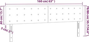 vidaXL Κεφαλάρι Κρεβατιού LED Λευκό 160x5x78/88 εκ. Συνθετ. Δέρμα