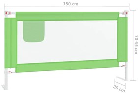 Μπάρα Κρεβατιού Προστατευτική Πράσινη 150 x 25 εκ. Υφασμάτινη - Πράσινο