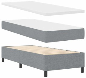 vidaXL Κρεβάτι με Στρώμα & LED Γκρι 90x190 εκ, Υφασμάτινο