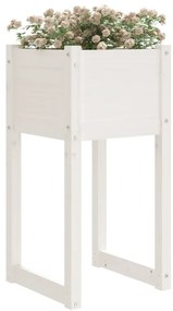 vidaXL Ζαρντινιέρες 2 τεμ. Λευκές 40x40x81 εκ. από Μασίφ Ξύλο Πεύκου
