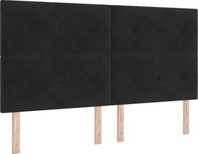 vidaXL LED Κρεβάτι αποθήκευσης με στρώμα Μαύρο 180 x 200 cm Ύφασμα