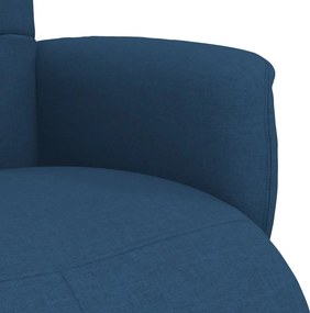 vidaXL Πολυθρόνα Ανακλινόμενη με Υποπόδιο Μπλε Υφασμάτινη