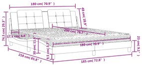 Κρεβάτι με Στρώμα Μαύρο/Λευκό 180x200 εκ. από Συνθετικό Δέρμα - Λευκό