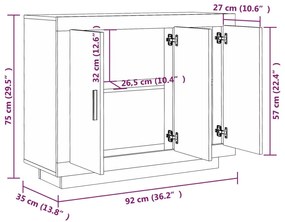 Ντουλάπι Καφέ Δρυς 92 x 35 x 75 εκ. από Επεξεργασμένο Ξύλο - Καφέ