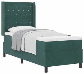 vidaXL Κρεβάτι με ελατήρια Σκούρο πράσινο 80 x 200 cm Βελούδο