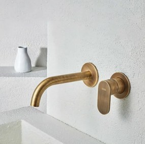 Armando Vicario Slim Natural Brass Μπαταρία Νιπτήρος Εντοιχισμού