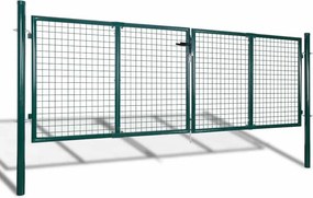 vidaXL Πόρτα Περίφραξης Πράσινη 300x125 εκ. από Ατσάλι