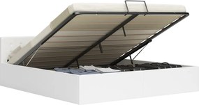 vidaXL Πλαίσιο Κρεβατιού με Αποθηκ. Χώρο Λευκό 160x200 εκ. Συνθ. Δέρμα