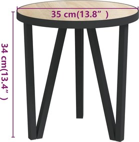 vidaXL Τραπεζάκι Sonoma Δρυς Ø35 εκ. από MDF