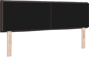 vidaXL LED κεφαλάρι Σκούρο Καφέ ύφασμα