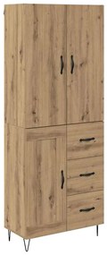 vidaXL Highboard 2 pcs Artisan Oak Μηχανική ξυλεία και γυαλί