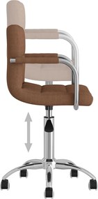 vidaXL Καρέκλα Τραπεζαρίας Περιστρεφόμενη Καφέ Υφασμάτινη
