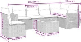 vidaXL Σαλόνι Κήπου Σετ 7 τεμ. Μπεζ Συνθετικό Ρατάν με Μαξιλάρια