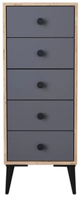 Συρταριέρα ArteLibre AMARI Δρυς/Ανθρακί Μοριοσανίδα 43x43x114cm-14870047