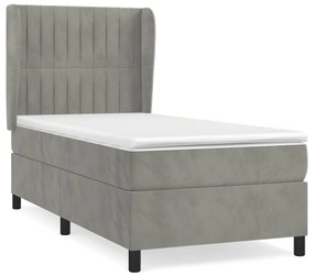 ΚΡΕΒΑΤΙ BOXSPRING ΜΕ ΣΤΡΩΜΑ ΑΝΟΙΧΤΟ ΓΚΡΙ 80X200 ΕΚ. ΒΕΛΟΥΔΙΝΟ 3129297