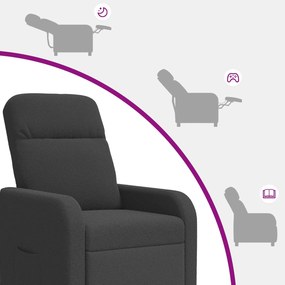 vidaXL Αναπαυτική Καρέκλα Σκούρο Γκρι Μπουκλέ