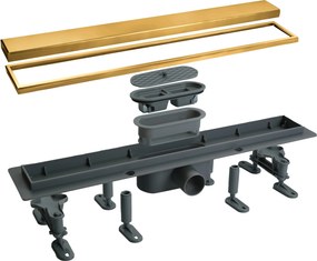 Acquanet Luxor Brushed Gold 3060 - Γραμμικό Σιφώνι Δαπέδου 60 cm