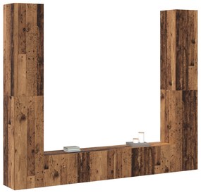 vidaXL Σετ επίπλου τηλεόρασης 6 pcs Καφέ 221 x 30 x 180 εκ.