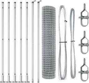 vidaXL Ευρωπαϊκός Φράκτης με Σκυρόδετη Βάση 10 x 1,4 μ Ασημί Δίχτυ