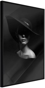 Αφίσα - Woman in a Hat - 30x45 - Μαύρο - Χωρίς πασπαρτού