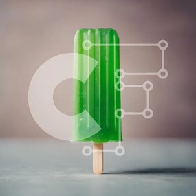 Intra Συλλεκτικό Ξύλινο Παζλ Plywood  4mm - Πράσινο Popsicle σε ξύλινο ραβδί Σε Ξύλινο Κουτί - Διαστάσεις: 10x10 cm – 25 κομμάτια