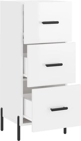 vidaXL Ντουλάπι Γυαλιστερό Λευκό 34,5x34x90 εκ. Επεξεργασμένο Ξύλο