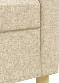 vidaXL Πολυθρόνες Σετ 3 Τεμαχίων Κρεμ από Ύφασμα με Υποπόδια