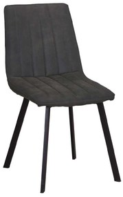 Καρέκλα Μεταλλική BETTY Μαύρη/Ύφασμα Suede Ανθρακί 45x60x87cm (Σετ 4 ΤΕΜ)