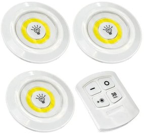 Φωτιστικά LED με Τηλεχειριστήριο και Χρονοδιακόπτη 30 λεπτών 3τμχ - LED light with remote control set of 3