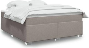 vidaXL Κρεβάτι Boxspring με Στρώμα Taupe 180x200 εκ. Υφασμάτινο