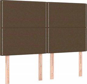 vidaXL Κρεβάτι Boxspring με Στρώμα Σκούρο Καφέ 140x190 εκ. Υφασμάτινο