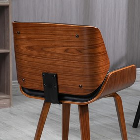 Σετ 2 καρέκλες τραπεζαρίας Vintage Ξύλινες Ύφασμα Μαύρες