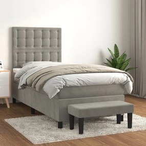 ΚΡΕΒΑΤΙ BOXSPRING ΜΕ ΣΤΡΩΜΑ ΑΝΟΙΧΤΟ ΓΚΡΙ 100X200 ΕΚ. ΒΕΛΟΥΔΙΝΟ 3138067