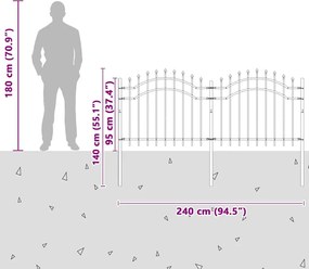 vidaXL Φράχτης Κήπου Woerden Γκρι 240 x 140 cm