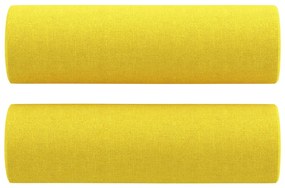 vidaXL Σετ Σαλονιού 2 Τεμαχίων Αν. Κίτρινο Υφασμάτινο με Μαξιλάρια