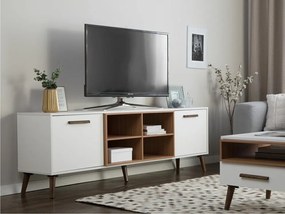 Τραπέζι Tv Berwyn 139, Άσπρο, Καφέ, 180x60x40cm, 49 kg | Epipla1.gr