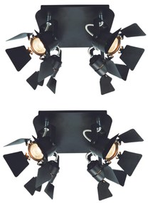 GU12015A-4R (x2) Mystik Packet Metal black ceiling lamp with rotating heads+