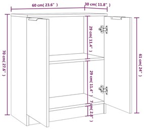 vidaXL Συρταριέρες 2 τεμ. Καφέ Δρυς 60x30x70 εκ. Επεξεργασμένο Ξύλο