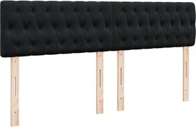 vidaXL Κρεβάτι Boxspring με Στρώμα Μαύρο 200x200 εκ. Βελούδινο