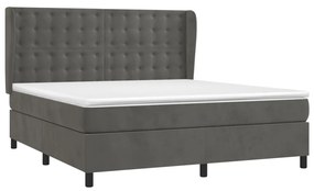 ΚΡΕΒΑΤΙ BOXSPRING ΜΕ ΣΤΡΩΜΑ ΣΚΟΥΡΟ ΓΚΡΙ 160X200 ΕΚ. ΒΕΛΟΥΔΙΝΟ 3129460