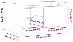 Τραπεζάκι Σαλονιού Λευκό 100x50x50 εκ. Επεξεργασμένο Ξύλο - Λευκό