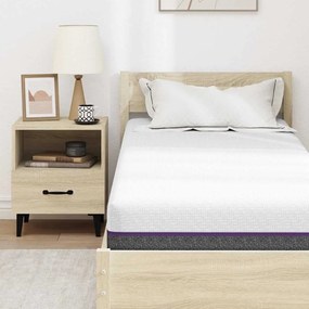 vidaXL Στρώμα Αφρού Μνήμης Μέτριο 70 x 200 cm Λευκό και Γκρι