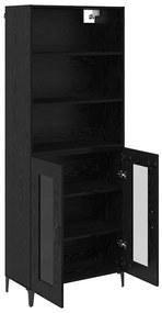 vidaXL Highboard Μαύρη Οξυά 69,5 x 34 x 180 εκ. Επεξεργασμένο ξύλο