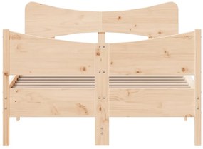 vidaXL Σκελετός Κρεβατιού Χωρίς Στρώμα 120x190 εκ Μασίφ Ξύλο Πεύκου